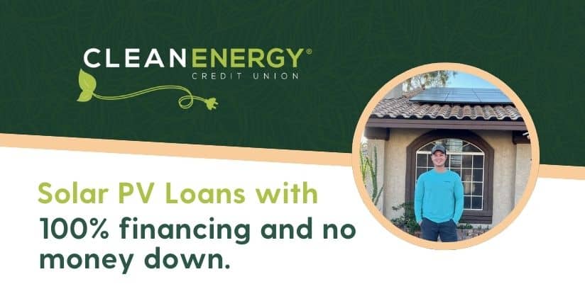 A photo of someone in front of their home with solar panels