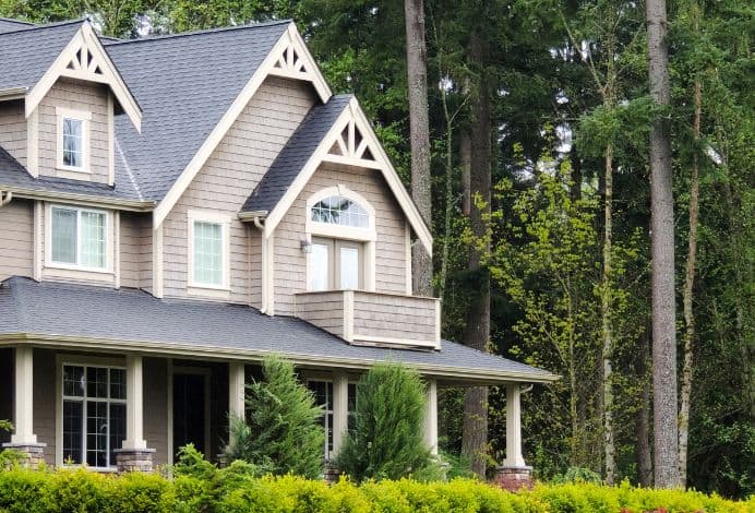 A photo of the front of a house
